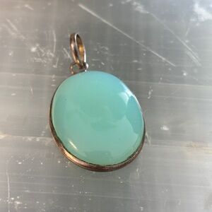 Sterling Silver 925 Mint Chalcedony Oval Pendant – Minimalist Bezel Set